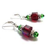Festive Holiday Cube Earrings for Christmas